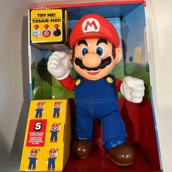 Nintendo SUPER MARIO It's-A Me, Mario! Collectible Action Figure in Red/Blue - Picture 13 of 16